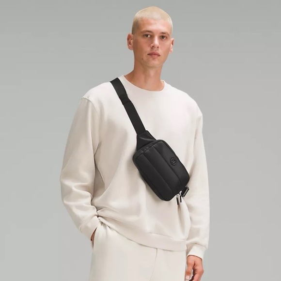 Lululemon Everywhere Belt Bag Large Wunder Puff Black Puffy Crossbody Bag Nwt - Picture 5 of 5